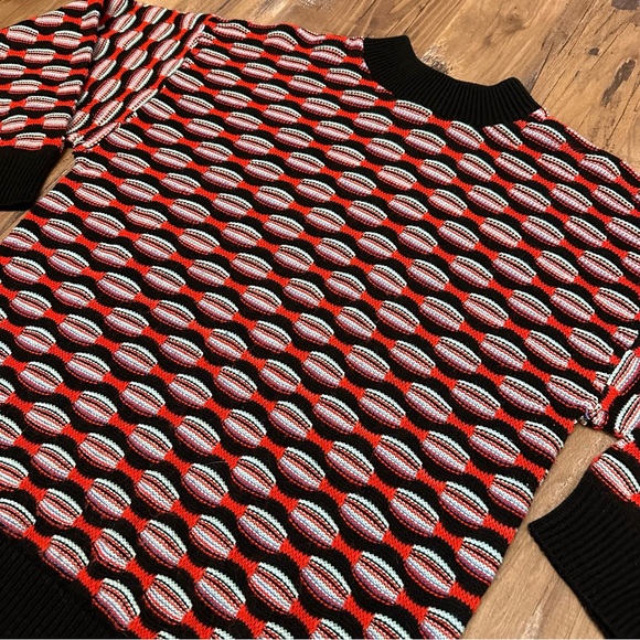 VTG 80s 90s Retro Red & Black Textured Knitted Sweater - Picture 4 of 9